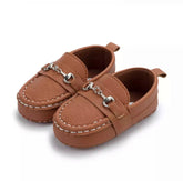 Baby Shoes - Boys Moccasin Loafers -  Tan.